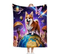 Nuphtun Plaid Polaire 130x150 Chien PlanèTe, Couverture Polaire Douce 130x150 cm | Douceur Veloutée et Entretien Facile, Parfaite pour Le Salon, Apporte Un Réconfort Enveloppant M314-