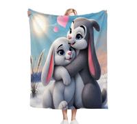 Nuphtun Plaid Polaire 130x150 Lapin Gris, Couverture Polaire Douce 130x150 cm | Douceur Veloutée et Entretien Facile, Parfaite pour Le Salon, Apporte Un Réconfort Enveloppant M276-