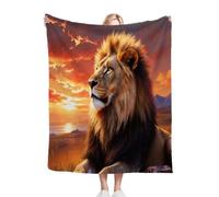 Nuphtun Plaid Polaire 130x150 Lion Brun, Couverture Polaire Douce 130x150 cm | Douceur Veloutée et Entretien Facile, Parfaite pour Le Salon, Apporte Un Réconfort Enveloppant M200-