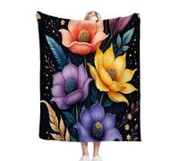 Nuphtun Plaid Polaire 150 x 200 Fleurs ColoréEs, Couverture Microfibre 3D 150x200 cm | Taille Double, Idéale pour Canapé et Lit Deux Places, Crée Une Ambiance Chaleureuse R30