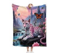 Nuphtun Plaid Polaire 150 x 200 LéOpard Rose, Couverture Microfibre 3D 150x200 cm | Taille Double, Idéale pour Canapé et Lit Deux Places, Crée Une Ambiance Chaleureuse R322