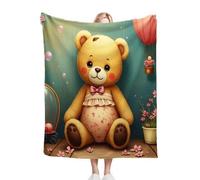 Nuphtun Plaid Polaire 150 x 200 Ours de Dessin Animé, Couverture Microfibre 3D 150x200 cm | Taille Double, Idéale pour Canapé et Lit Deux Places, Crée Une Ambiance Chaleureuse A7