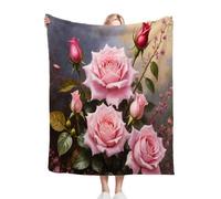 Nuphtun Plaid Polaire 150 x 200 Rose Rouge, Couverture Microfibre 3D 150x200 cm | Taille Double, Idéale pour Canapé et Lit Deux Places, Crée Une Ambiance Chaleureuse R134