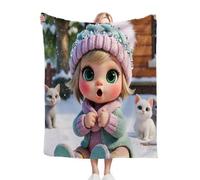 Nuphtun Plaid Polaire 200x220 Adorables Filles, Couverture Polaire Luxe 200x220 | Format Généreux pour Lit Queen Size, Résistante et Légère, Offre Une Chaleur Légère pour Les Soirées Cosy M322-