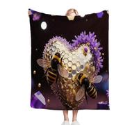 Nuphtun Plaid Polaire 220x240 CœUr d'abeille, Couverture Polaire 220x240 | Dimensions Royales pour Lit King Size, d'une Douceur Persistante, Procure Une Expérience de Sommeil Chaleureuse K351-