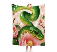 Nuphtun Plaid Polaire 220x240 Serpent Vert, Couverture Polaire 220x240 | Dimensions Royales pour Lit King Size, d'une Douceur Persistante, Procure Une Expérience de Sommeil Chaleureuse M367-