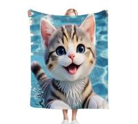 Nuphtun Plaid Polaire 240x260 Chat Mignon, Couverture XXL Ultra Douce 240x260 cm | Usage Polyvalent comme Jeté de Lit ou Plaid d'Exception, Procure Une Protection Contre Le Froid M26-