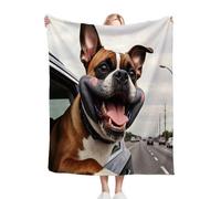 Nuphtun Plaid Polaire 240x260 Chien Gris, Couverture XXL Ultra Douce 240x260 cm | Usage Polyvalent comme Jeté de Lit ou Plaid d'Exception, Procure Une Protection Contre Le Froid M122-