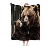 Nuphtun Plaid Polaire 240x260 Ours Brun Gris, Couverture XXL Ultra Douce 240x260 cm | Usage Polyvalent comme Jeté de Lit ou Plaid d'Exception, Procure Une Protection Contre Le Froid M196-