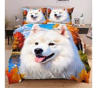Nuphtun Set Lit Une Place 140x200 cm Animal Chien, Housse de Couette Imprimée 3D et 2 Taies d'oreiller, Toucher Doux comme du Coton | Parfait pour Célibataires et Studios C118