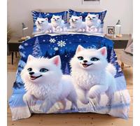 Nuphtun Set Lit Une Place 140x200 cm Animal Renard, Housse de Couette Imprimée 3D et 2 Taies d'oreiller, Toucher Doux comme du Coton | Parfait pour Célibataires et Studios C188