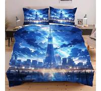 Nuphtun Set Lit Une Place 140x200 cm Monde Technologique, Housse de Couette Imprimée 3D et 2 Taies d'oreiller, Toucher Doux comme du Coton | Parfait pour Célibataires et Studios W150