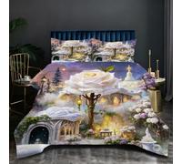 Nuphtun Set Lit Une Place 140x200 cm Paysage Coloré, Housse de Couette Imprimée 3D et 2 Taies d'oreiller, Toucher Doux comme du Coton | Parfait pour Célibataires et Studios H166-