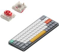 Nuphy - Air60 V2 Clavier mécanique sans fil QMK/VIA, QWERTY US, 60% Low Profile Bluetooth / 2.4GHz - Lunar Gray Red
