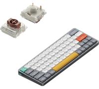 Nuphy - Air60 V2 Clavier mécanique sans fil QMK/VIA, QWERTY US, 60% Low Profile Bluetooth / 2.4GHz - Lunar Gray Brown