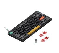 nuphy Air75 v2 QMK/Via Clavier mécanique, 75% Clavier sans Fil à Profil Bas, Bluetooth 5.1, 2.4GHz et Connexion Filaire, Compatible avec Les systèmes Windows et Mac OS - Basalt Black Switch Cowberry