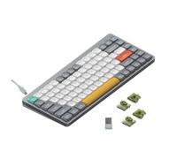nuphy Air75 v2 QMK/Via Clavier mécanique, 75% Clavier sans Fil ? Profil Bas, Bluetooth 5.1, 2.4GHz et Connexion Filaire, Compatible avec Les systčmes Windows et Mac OS - Lunar Gray Switch Moss