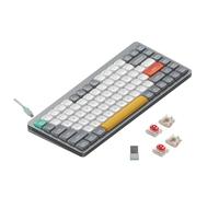 nuphy Air75 v2 QMK/Via Clavier mécanique, 75% Clavier sans Fil ? Profil Bas, Bluetooth 5.1, 2.4GHz et Connexion Filaire, Compatible avec Les systčmes Windows et Mac OS - Lunar Gray Switch Red 2.0