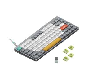 nuphy Air75 v2 QMK/Via Clavier mécanique, 75% Clavier sans Fil ? Profil Bas, Bluetooth 5.1, 2.4GHz et Connexion Filaire, Compatible avec Les syst?Mes Windows et Mac OS - Lunar Gray Switch Aloe