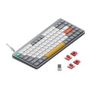 nuphy Air75 v2 QMK/Via Clavier mécanique, 75% Clavier sans Fil ŕ Profil Bas, Bluetooth 5.1, 2.4GHz et Connexion Filaire, Compatible avec Les systčmes Windows et Mac OS - Lunar Gray Switch Cowberry