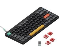 nuphy Air75 v2 QMK/Via Clavier mécanique, 75% Clavier sans Fil à Profil Bas, Bluetooth 5.1, 2.4GHz et Connexion Filaire, Compatible avec Les systèmes Windows et Mac OS - Basalt Black Switch Cowberry