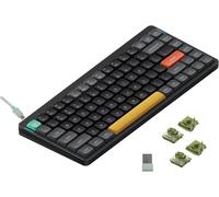 nuphy Air75 v2 QMK/Via Clavier mécanique, 75% Clavier sans Fil à Profil Bas, Bluetooth 5.1, 2.4GHz et Connexion Filaire, Compatible avec Les systèmes Windows et Mac OS - Basalt Black Switch Moss
