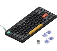 Nuphy Air75 V2 Wireless Mechanical Slim Keyboard, RGB LED, QWERTY US, Basalt Black, Switch Wisteria