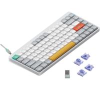 nuphy Air75 v2 QMK/Via Clavier mécanique, 75% Clavier sans Fil ŕ Profil Bas, Bluetooth 5.1, 2.4GHz et Connexion Filaire, Compatible avec Les systčmes Windows et Mac OS - Ionic White Switch Wisteria