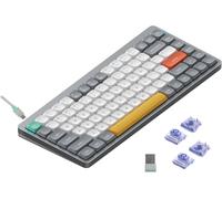 Nuphy Air75 V2 Wireless Mechanical Slim Keyboard, RGB LED, QWERTY US, Lunar Gray, Switch Wisteria
