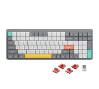 nuphy Air96 v2 Clavier mécanique QMK/Via, 96% Clavier sans Fil ŕ Profil Bas, Bluetooth 5.1, 2.4GHz et Connexion Filaire, Compatible avec Les systčmes Windows et Mac OS - Lunar Gray Switch Cowberry