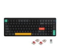 nuphy Air96 v2 Clavier mécanique QMK/Via, 96% Clavier sans Fil ŕ Profil Bas, Bluetooth 5.1, 2.4GHz et Connexion Filaire, Compatible avec Les systčmes Windows et Mac OS - Basalt Black Switch Red