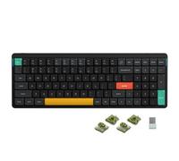 nuphy Air96 v2 Clavier mécanique QMK/Via, 96% Clavier sans Fil ŕ Profil Bas, Bluetooth 5.1, 2.4GHz et Connexion Filaire, Compatible avec Les systčmes Windows et Mac OS - Basalt Black Switch Moss