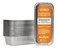 NUPICK Lot de 35 bacs d'égouttement compatibles avec Weber SmokeFire EX4/EX6/EPX6, Genesis II 400/600, Summit 400/600, Grilles jetables en feuille d'aluminium, 29 x 7,4 x 12,1 cm
