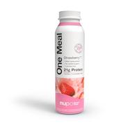 NUPO One Meal + Prime Fraise I Shake prêt à boire I Savoureux shake substitut de repas avec 24 vitamines et minéraux I Riche en protéines I Sans sucre ajouté I 12 x 330ml