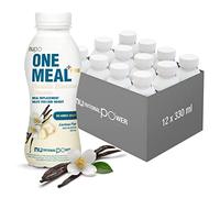 NUPO One Meal + Prime Vanille- Banane I Shake prêt à boire I Savoureux shake substitut de repas avec 24 vitamines et minéraux I Riche en protéines I Sans sucre ajouté I 12 x 330ml
