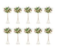 Nuptio 10 Pièces Métal Fleur Trompette Vase 66cm Haut Vase Or, Centres Table Mariage pour Tables, Arrangement Artificiel Support Fleur pour Anniversaire Fête Anniversaire Événement Allée Maison