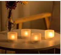 Nuptio 12 Pièces Bougeoir en Verre Dépoli, Mini Bougeoir Photophore, 4.3cm de Largeur 3.9cm de Hauteur pour Les Cadeaux, Mariages, Cadeaux et Décoration de la Maison