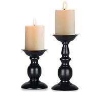 NUPTIO 2 Pièces Bougeoir À Pilier pour Bougies 80mm Bougeoir De Fer en Forme De Colonne, Bougeoir De Décoration pour Table De Mariage/fête/Anniversaire,Accessoires pour Dîner Aux Chandelles