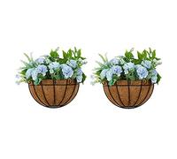NUPTIO 2 Pièces Jardinière Murale Jardinières Suspendues en Plein Air Fil Paniers Suspendus Artificiels pour Les Plantes Pots Suspendus en Plein Air pour Les Plantes avec Doublure Panier Suspendu