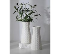 NUPTIO Blanc Ceramique Vase Decoratif: 22cm Boheme Séchées Fleurs Vases