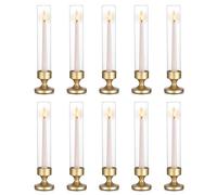 NUPTIO Bougeoir en Verre Cylindrique À Bougies - Lot de 10 Centres de Table de Mariage Décoration De Table de Salle À Manger pour Cheminée 31cm