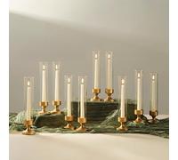 NUPTIO Bougeoir en Verre Cylindrique À Bougies - Lot de 10 Centres de Table de Mariage Décoration De Table de Salle À Manger pour Cheminée 31cm