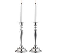 Nuptio Bougeoirs pour Bougies Chandeliers 2 Pièces de Bougeoirs Argent de 24.5cm de Haut Bougeoir Conique pour Mariage Fête d'anniversaire Centres de Table Manteau Décoration de Noël