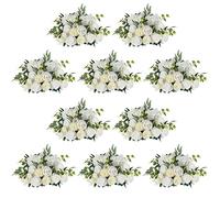 NUPTIO Boule Fleurs pour Centres de Table de Mariage 10 Pièces 45cm Diamètre Boules Fleurs Artificielles Bouquet Centres de Tables Grand Centre de Table Bouquets de Roses Soie Blanche pour Mariages