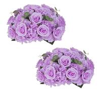 NUPTIO Boules de Fleurs pour Centres de Table: 2 Pièces 40cm Diam Fleurs Artificielles Violet Clair Boules Roses pour Fausses Compositions pour Mariages Décorations de Fêtes d'anniversaire