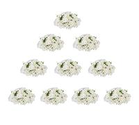 NUPTIO Bouquet Boules Fleurs 10 Pièces 40cm Diamètre Boules Roses Blanches pour Centres de Table - Grands Arrangements Roses Artificielles Bouquet Fleurs pour Décorations de Mariage