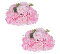 NUPTIO Centre de Table de Mariage en Fleurs: 2 Pièces 30cm Diamètre Fleurs Artificielles Roses Boules pour Fausses Compositions pour Mariages Décorations de Fêtes d'anniversaire