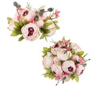 NUPTIO Fleurs Pivoine Rose pour Centres: 2 Pièces 24cm Diamètre Boules Fleurs Artificielles pour Centres de Table Fausses Boules Soie pour Mariées Bouquet pour Fêtes Décorations Salle Séjour