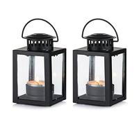 Nuptio Lanternes pour Bougies de Jardin, 2 Pièces Suspendues Petites Lanternes pour Bougie Chauffe-plat Bougeoirs Bougie Noire pour les Événement de Plein Air en Intérieur