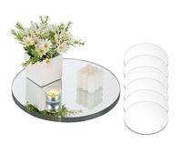 NUPTIO Lot de 12 assiettes rondes miroir 30 cm pour centres de table de mariage, bougies piliers, plateau miroir de 2 mm, bougies arrondies pour cérémonie, loisirs créatifs, décoration de table